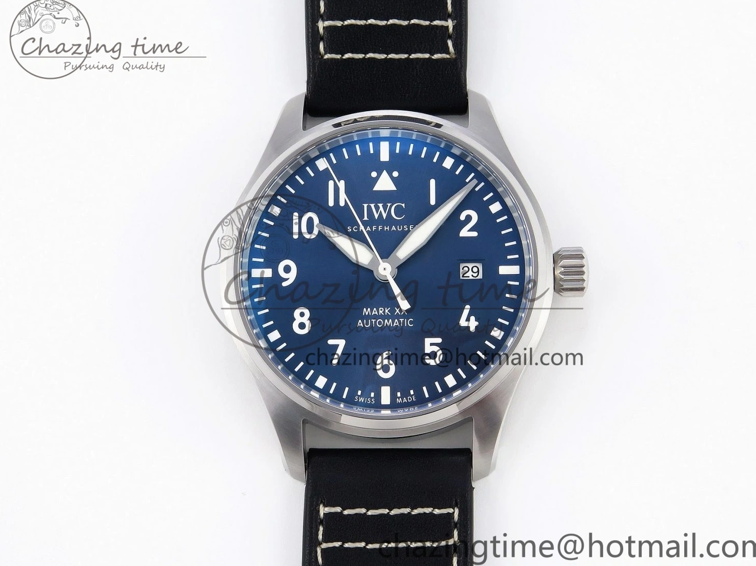 MIROTIME 0226 Pilot Mark XX IW328203 ZF 1:1 Best Edition Blue Dial on Dark Blue Leather Strap A Snug 7024